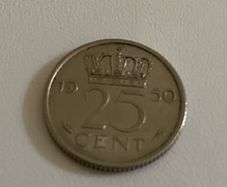 1950 Dutch 25 cent