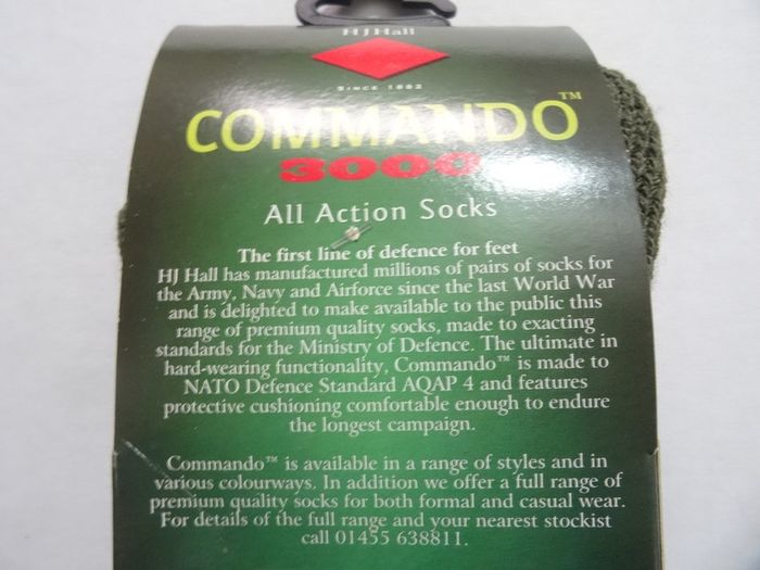 HJ Hall Commando 3000 Socks UK 6 - 11 Military Grade High Quality Wool/Polyamide Army Airsoft