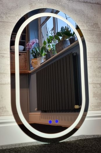 LED Bathroom Mirror 50x80cm Oval Tricolor