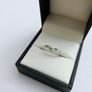 Brand New 9ct White Gold Emerald & Diamond Wishbone Ring Image 2