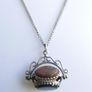 Victorian Sterling Silver 925 Triple Spinning Fob Pendant with  Chain (Onyx Agate Carnelian Spinning Fob) length 19" - 5g Image 5