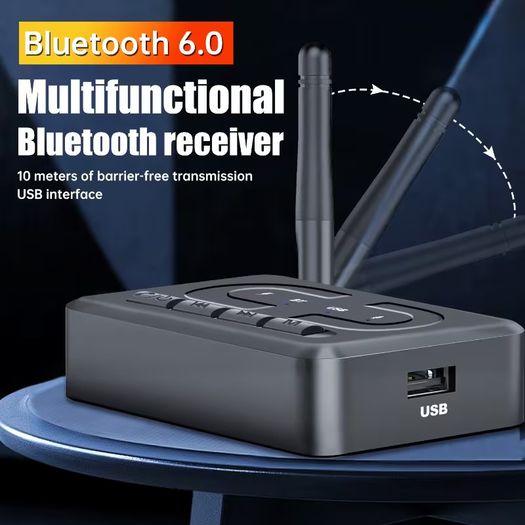 Bluetooth 6.0 Receiver USB Player - Digital to Analog Converter 3.5mm Audio Adapter - AUX. New, Unopened.