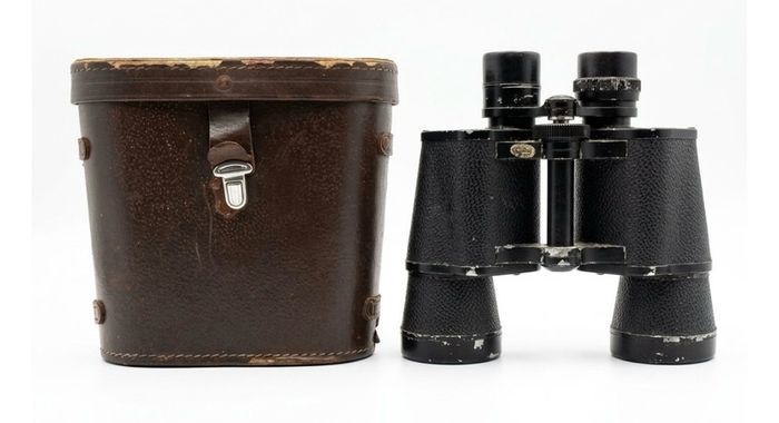 Vintage Made in Japan Field Binoculars & Leather Case