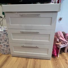 White Wardrobe + Matching Chest of Drawers
