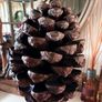 New XXXL frosted detail rustic resin Pinecone with subtle frost detail Image 8