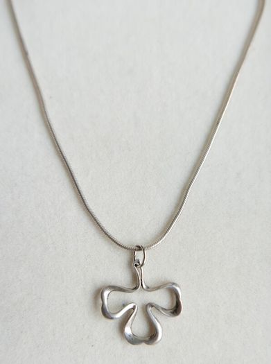 Vintage Sterling Silver Shamrock Pendant (L18" - 4,79g)