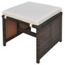 11 Piece Outdoor Dining Set with Cushions Poly Rattan Brown Image 6