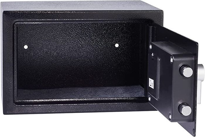 Small Value Safe, Digital Keypad, LED Light Indicators, Steel Locking Bolts, Emergency Override Key, Wall And Floor Fixings, Black Finish, 8 Litre Capacity 20 x 31 x 20 cm (FREE POSTAGE)