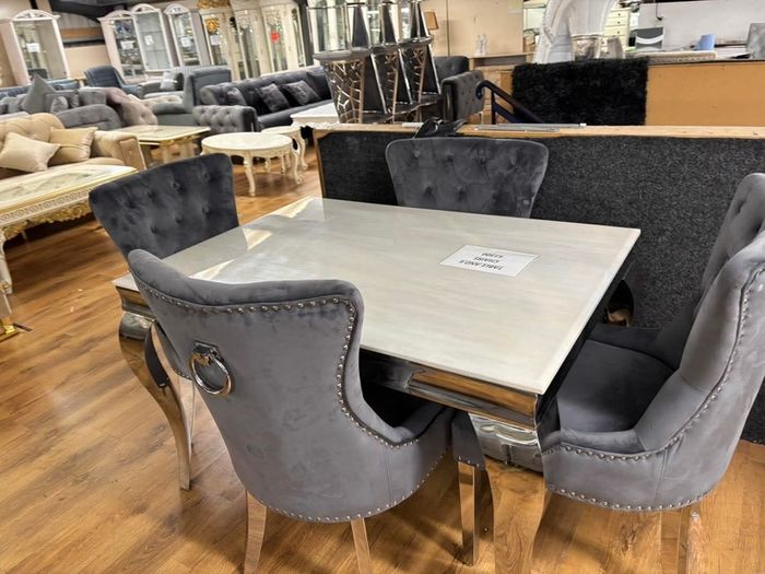 Marble Kitchen Dining Table With 6 Chairs