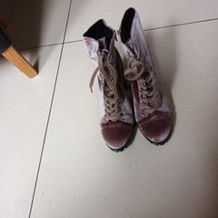 Dorothy  Perkins Mink/Taupe  Velvet  Ankle  Boots.    S. 7.  NEW.