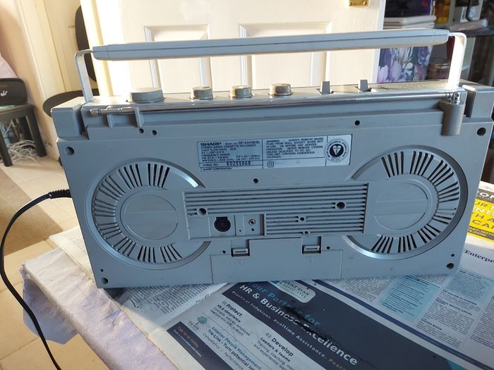 Vintage SHARP Stereo Radio Cassette Recorder, Model GF-4343E(S), Radio works great, Tape Deck does not play tapes. Excellent Volume