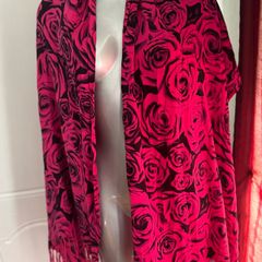 Large pink floral scarf Postage included