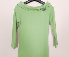 Monsoon Sage Green Bardot Off-The-Shoulder Top Bow Detail 12UK/40EU