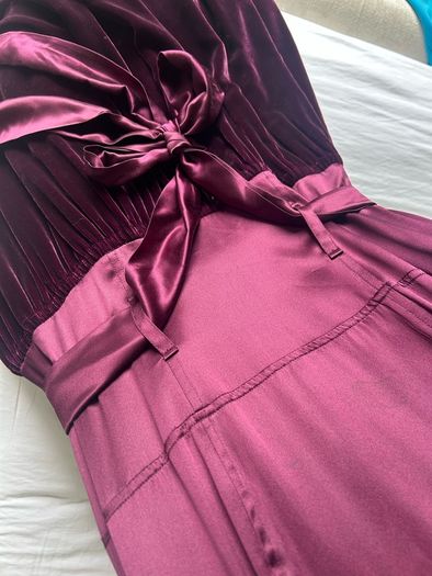 Quin and Donnelly Velvet and silk dress Aubergine/purple colour