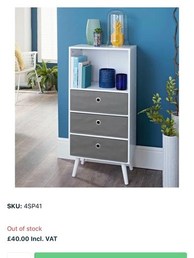 3 drawer storage and shelving