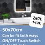LED Bathroom Mirrors Demister Antifog Bluetooth Sensor Touch Dual LED Weather Station Clock Image 5
