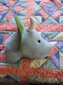 Triceratops 3D Plush Wall Decoration