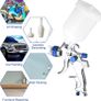 Spray Gun Paint Sprayer HVLP Gravity Feed Air Spray Gun Kit with 1.4MM 1.7MM 2.0MM Nozzle 600CC Cup Vehicle Car Fence Painting Tool Blue (FREE POSTAGE) Image 3