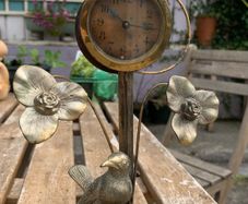 Antique metal mantel clock