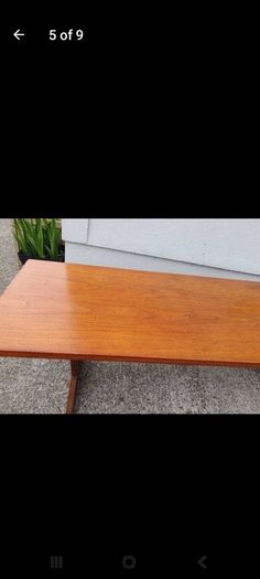 mid century teak sleigh base coffee table XXL
