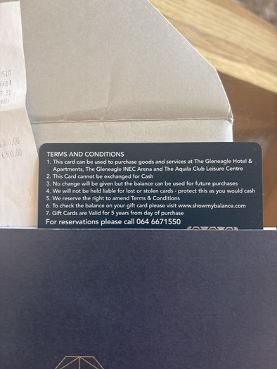 Gleneagle Hotel Killarney gift card