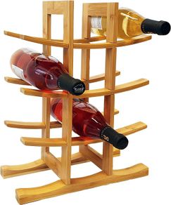 12 Bottle Wine Rack | Wine Racks Free Standing | Wine Racks Free Standing Wooden | Wine Racks for Dining Table | Home Bar Unit | Wooden Wine Rack | Wine Bottle Holder, Wine Holder bar accessories