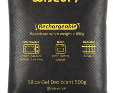 Silica Gel Packets Car Dehumidifier Bag Reusable, 1kg [2 x 500 Gram] Microwave Fast Reactivated Desiccant Sachets Eliminates Foggy Damp Windscreen, Moisture Absorber for Car, Caravan, Van