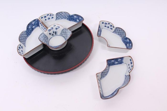 Vintage Japanese Lazy Susan Snacks Serving Platter Tray