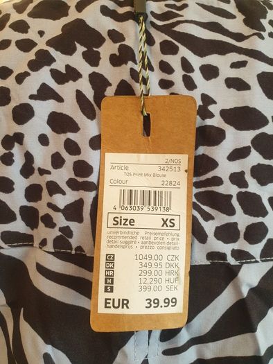 Cecil Animal Print Tunic Top Blouse New With Tags Black & Blue Guest Holidays Size XS UK10 Payment By REVOLUT or PAYPAL