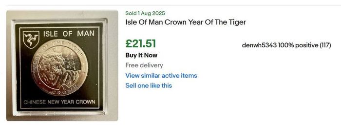 Year Of The Tiger Isle of Man Crown 1998 BUNC in stamp cover