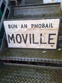 Moville road sign
