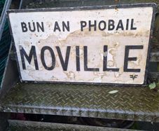 Moville road sign