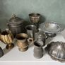 Vintage, mid century Pewter brass metal bundle photography props still life Image 3