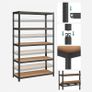 XL  Heavy Duty Set of 2 cellar shelf 200 cm high  Heavy Duty Shelves, Set of 2, Basement Shelves Image 2