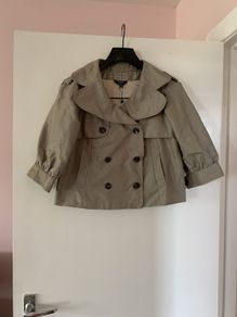 Crop trench coat jacket