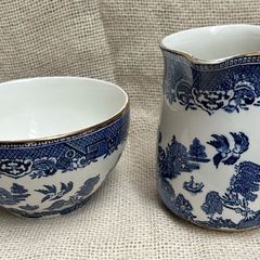Arklow Pottery Will Pattern Sugar Bowl and Milk Jug