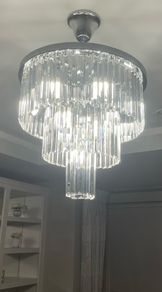 3-Tier Glass Droplet Chandelier