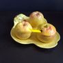 Superb Vintage Five Piece Fruit-Shaped Cruet Set with Yellow Plastic Spoon in Excellent Condition Image 5