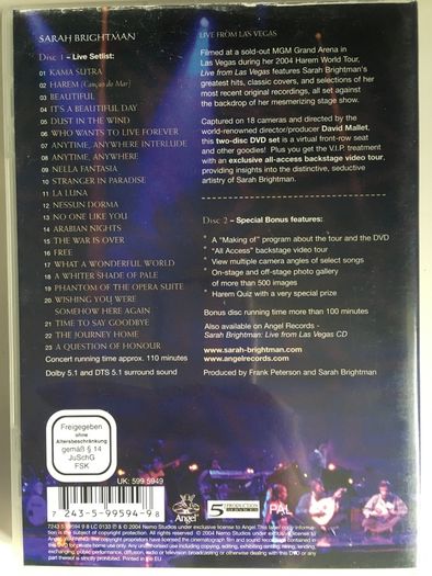 Sarah Brightman [2004] The Harem World Tour: Live From Las Vegas [Music 2xDVD]