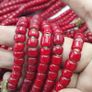 Rare Antique Venetian WhiteHeart Glass Beads Strands 8mm 24 inches Image 4
