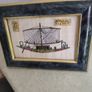 FRAMED SMALL Egyptian Art On Papyrus Rowing Ship Image 7