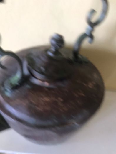 Large Antique 19th Century Brass & Copper Kettle