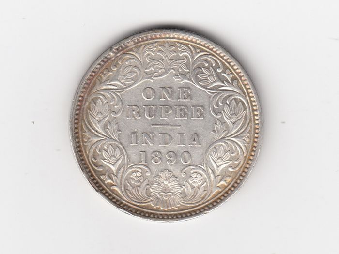 India, one rupee 1890, 91.7% Silver, (no 428)