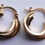 Vintage Gold Plated Triple Hoop Earrings Image 3