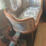 French sofa bench newly covered wooden craved detail nationwide delivery available Image 3