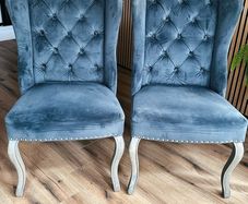 Grey wing back chairs