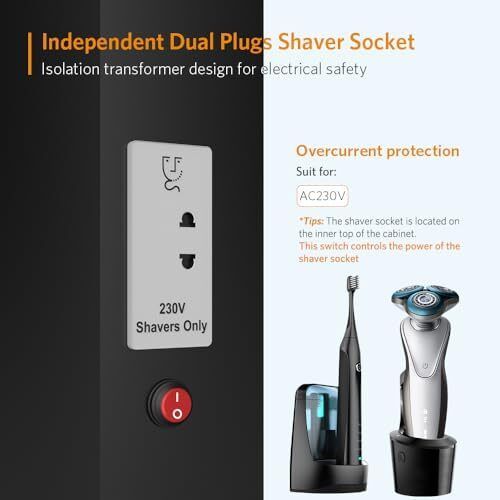 Black LED Bathroom Mirror Cabinet with Light and Shaver Socket Illuminated Bathroom Cabinet with Mirror 3 Color Changing,Removeable Shelf,Built-in Defogger 500x700 mm Aluminium