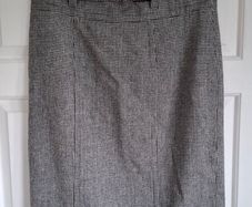 Gold Wool Pencil Skirt