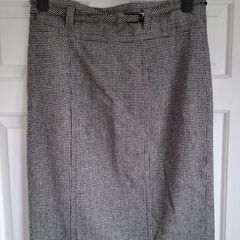 Gold Wool Pencil Skirt