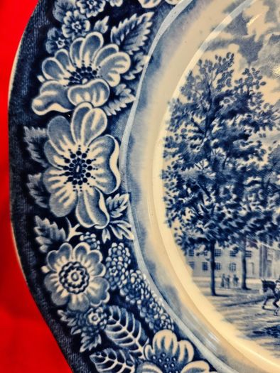 Liberty Blue Independence Hall - classic English transferware from the period of the Bicentennial of American independence